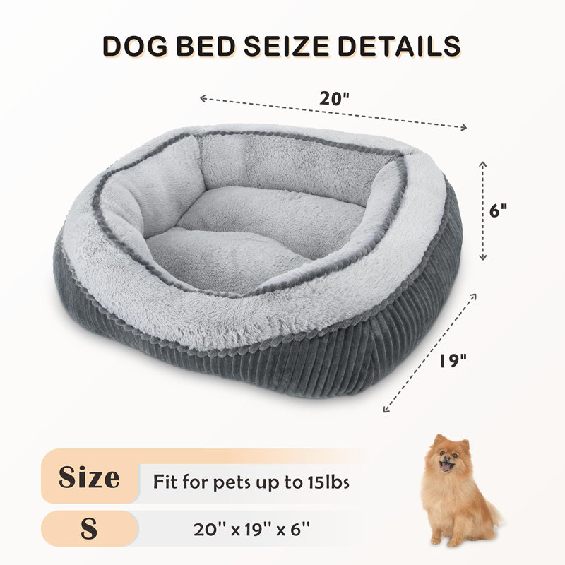 Dog Beds For Small Medium Large Dogs Cats. Durable Washable Pet Bed Orthopedic Dog Sofa Bed Luxury Wide Side Fancy Design Soft Calming Sleeping